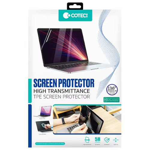 Coteci Screen Protector Hight Transmittance TPE Screen Protector for MacBook Air/Pro/Neo (13”-14”-15”-16”)