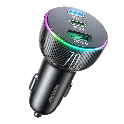 JOYROOM JR-CL26 70W 3-Port (2PD+1USB) Car Charger