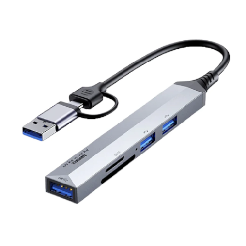Remax RU-U7 Aluminum Alloy Series 5 in 1 Type-C+USB Hub