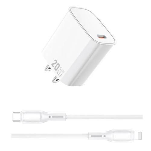 WiWU WI-G007 Essen 20W PD GaN Fast Changer Type-C To L Cambo-Set