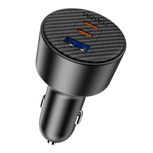 WiWU Wi‑CC026 200W Triple‑Port Car Charger USB‑C PD PPS Metal Body Smart Safety Power Adapter