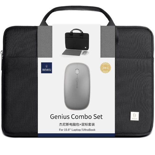 WIWU Genius Combo Set Laptop 3 in 1 Sets Laptop Bags & Mouse & Mouse Pad 15.6"