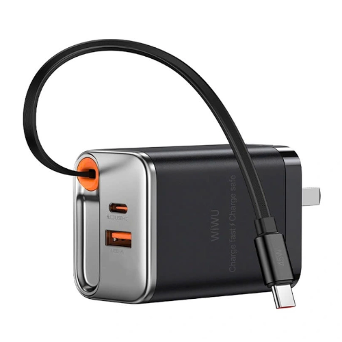 WiWU Wi-G021 45W GaN Charger with USB-C Cable